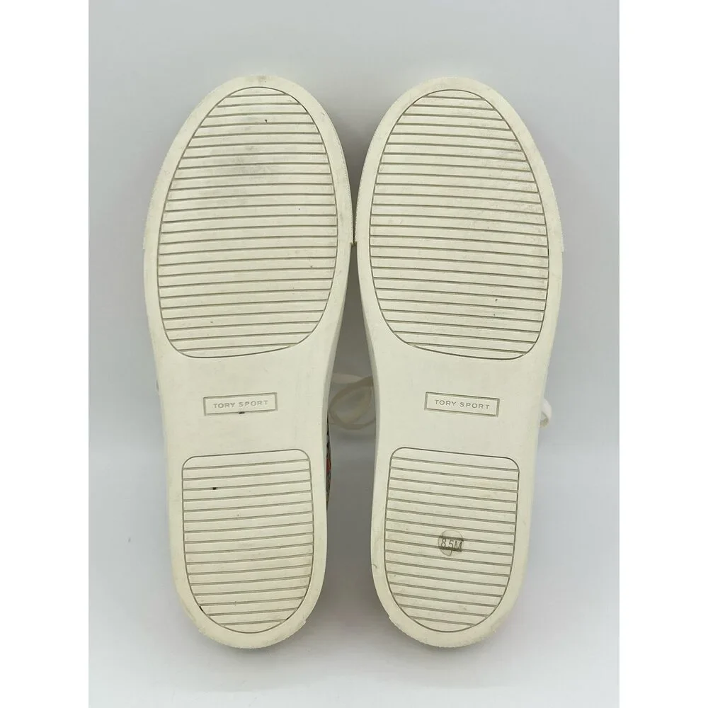 TORY BURCH Size 8.5 Orange Print Women Sneakers